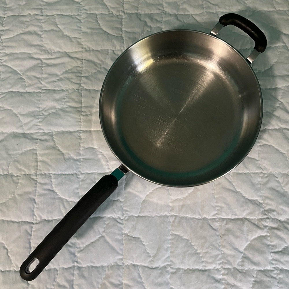 Premium Stainless Steel 10 1/2 inch Skillet with Black Handle